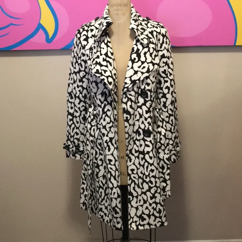 Alberto Makalai Zebra Animal Print Trench coat_11